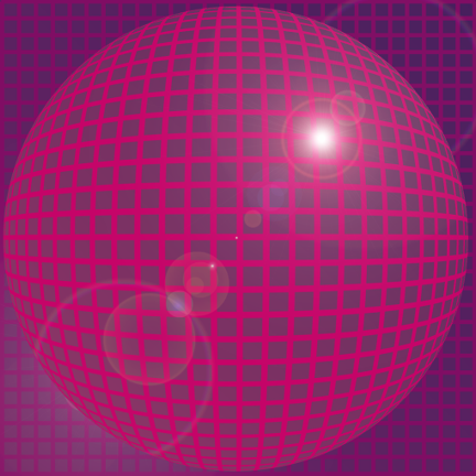 a gridded sphere texture, pink with a purple background, found on https://textures.neocities.org/